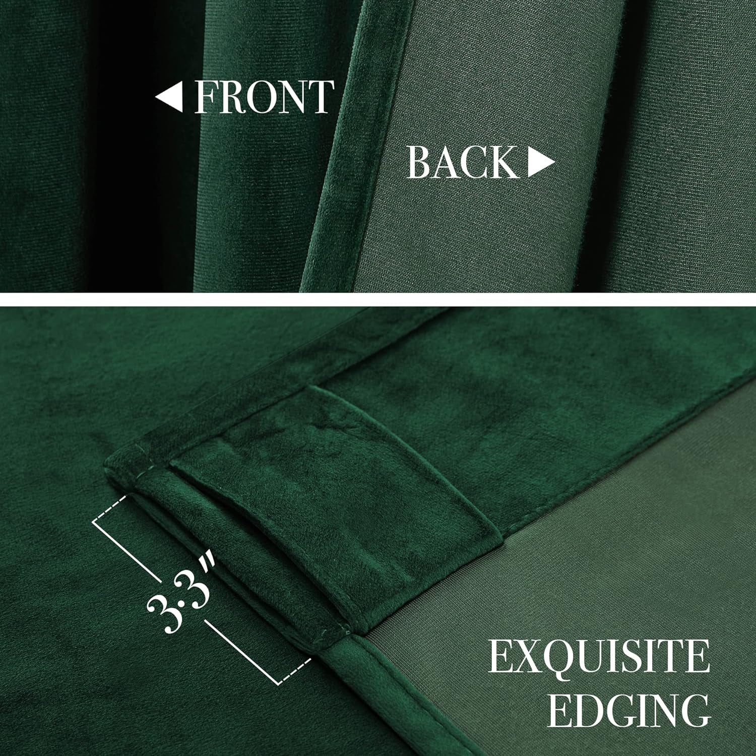 KGORGE Green Velvet Curtains 84 Inches Super Soft Room Darkening Thermal Insulating Window Curtains & Drapes for Bedroom Living Room Backdrop Holiday Christmas Decor, Hunter Green, W 52 X L 84, 2 Pcs  KGORGE   