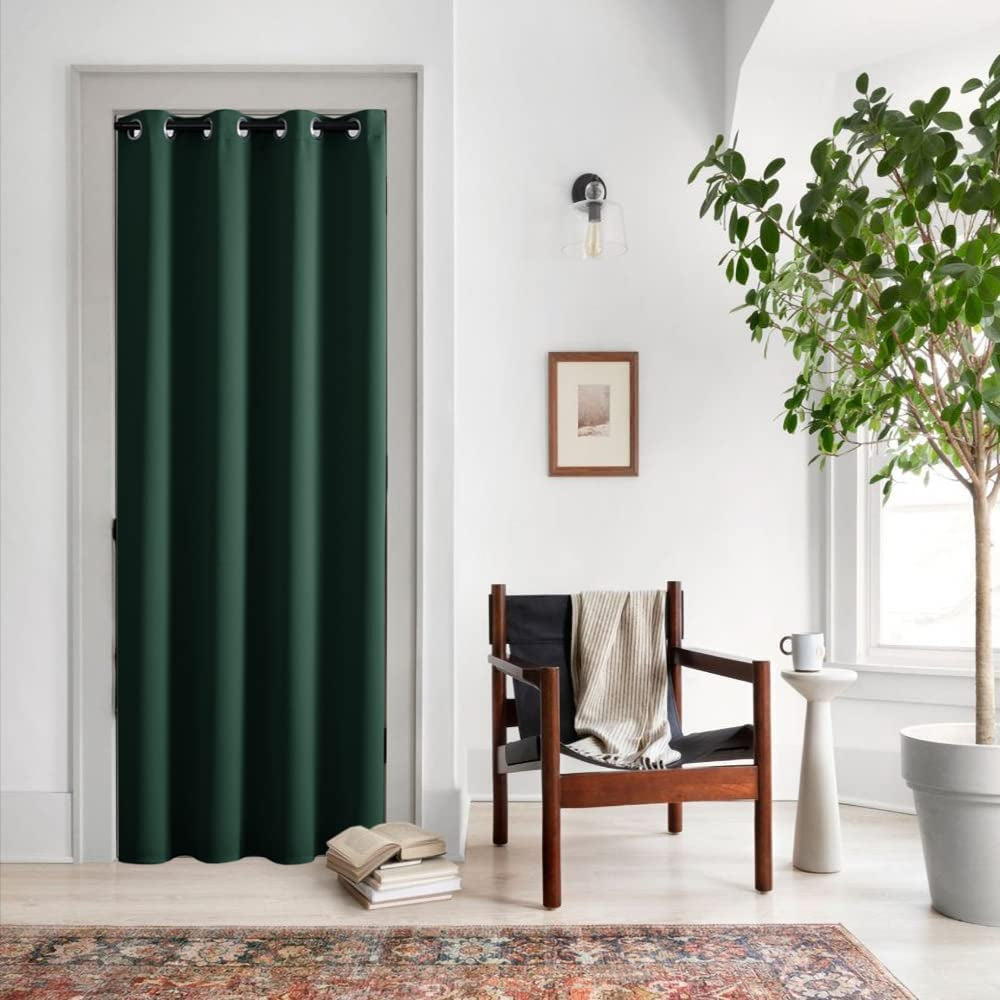 XTMYI Thermal Insulated Curtains for Winter,Heavy Thick Insulation Door Blinds Curtain for Doorway,34X80 in Long,Dark Grey  XTMYI Dark Green 42X80 