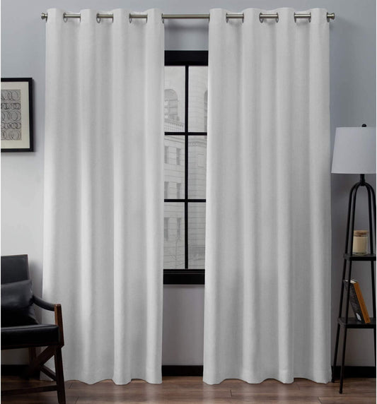 Exclusive Home Curtains Loha Linen Window Curtain Panel Pair, 54" X 108", Winter White