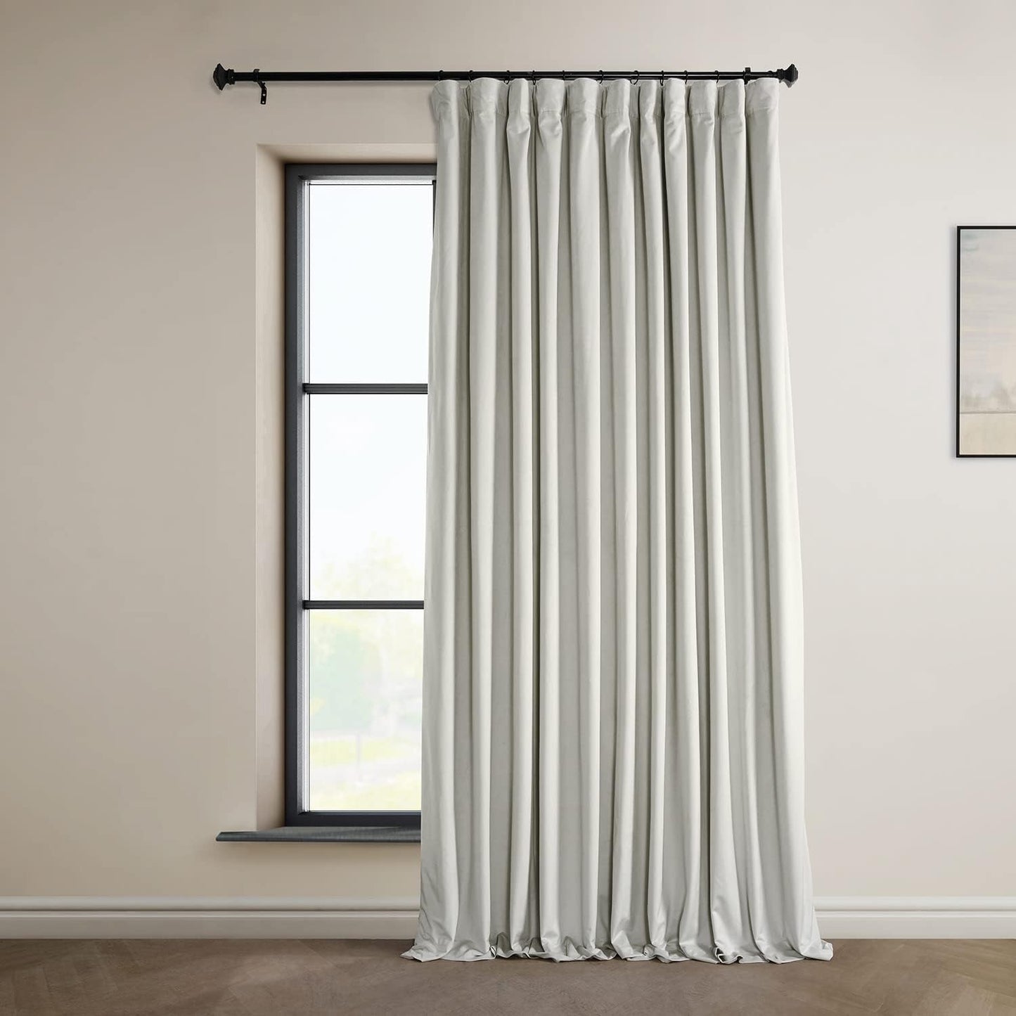HPD HALF PRICE DRAPES Blackout Solid Thermal Insulated Window Curtain 50 X 96 Signature Plush Velvet Curtains for Bedroom & Living Room (1 Panel), VPYC-SBO198593-96, Diva Cream  Exclusive Fabrics & Furnishings Misty White 100 X 84 