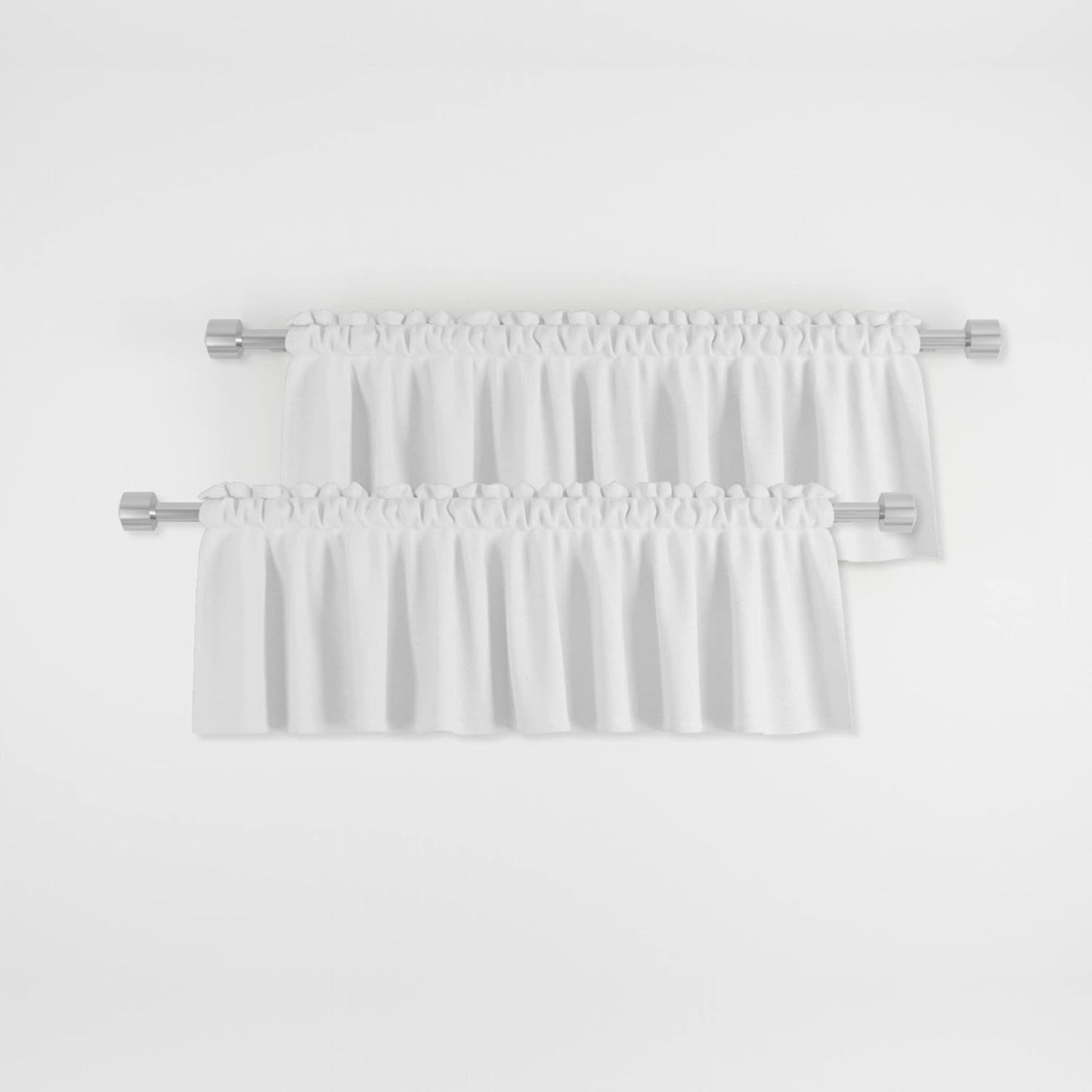 2 Pieces Valances Beige Curtains Linen Textured Living Room 18 Inches Long Kitchen Short Small Mini Little Caravan Curtain Toppers Bathroom Privacy Valance Pair Bedroom Window Curtain Rod Pocket