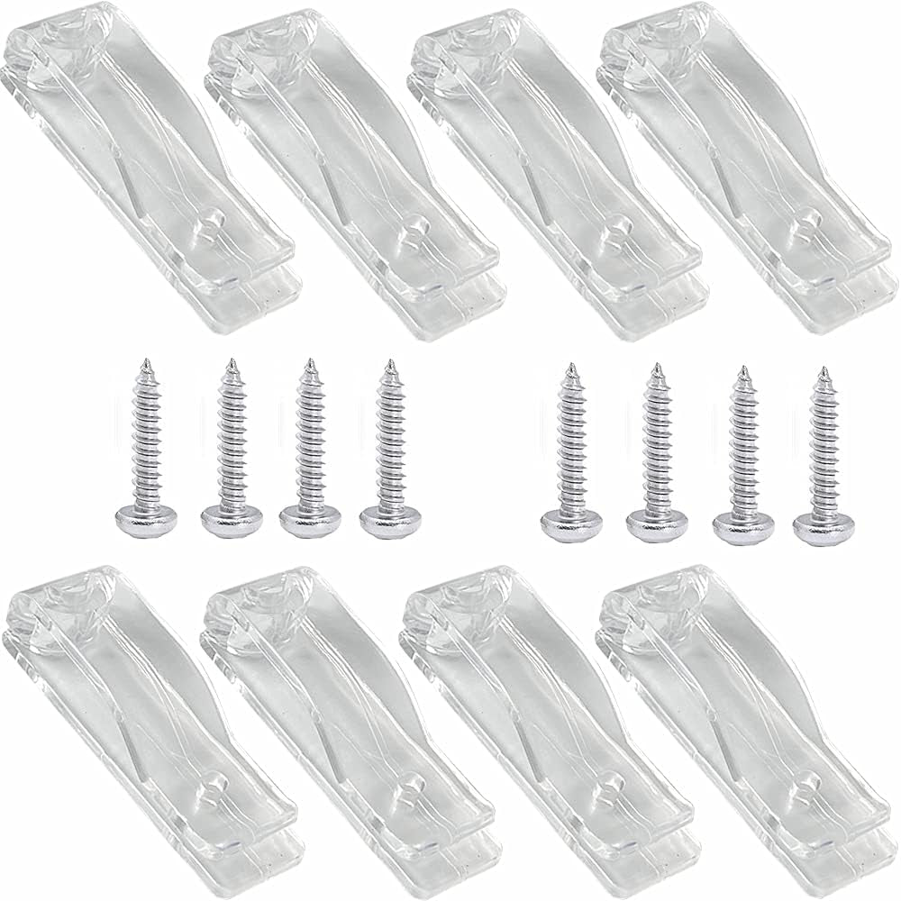 4Pcs Roller Shade Clear Saftey Chain Retainer and Cord Guide Fixation Hook P Clip for Roller Blinds Cord Loop and Bead Chain Tension Device