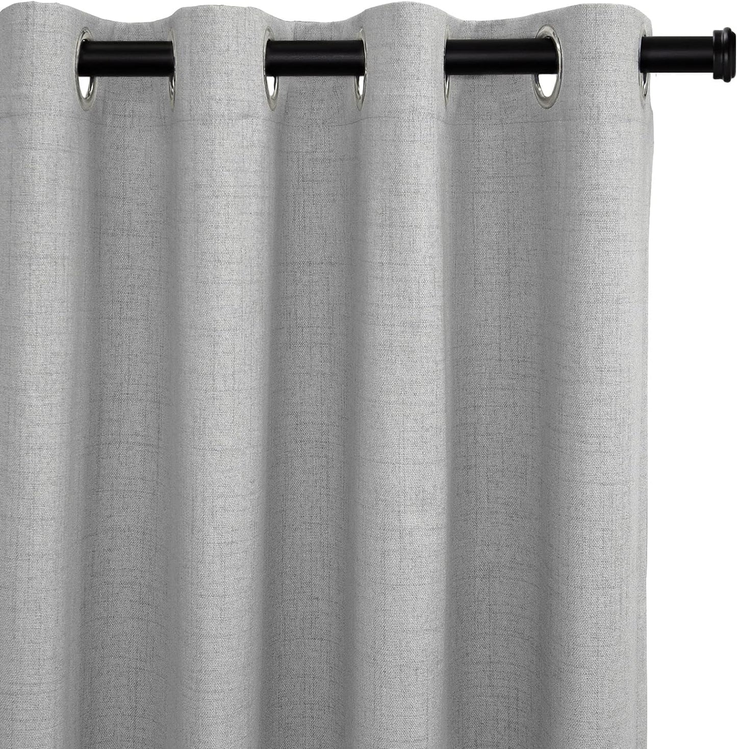 100% Blackout Shield Blackout Curtains Extra Wide Blackout Curtains 100 Inch Patio Door Curtains Linen Blackout Curtain Burlap Curtains for Sliding Glass Door(W100 X L84 1 Panel, Beige)  100% Blackout Shield Grey 50''W X 84''L 