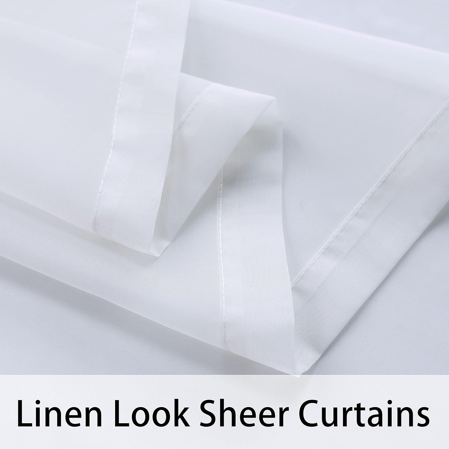 BONZER White Outdoor Sheer Curtains for Patio Waterproof - 2 Panels Grommet Indoor Voile Sheer Curtain for Living Room, Bedroom, Porch, Pergola, Cabana,54 X 84 Inch, White  BONZER   