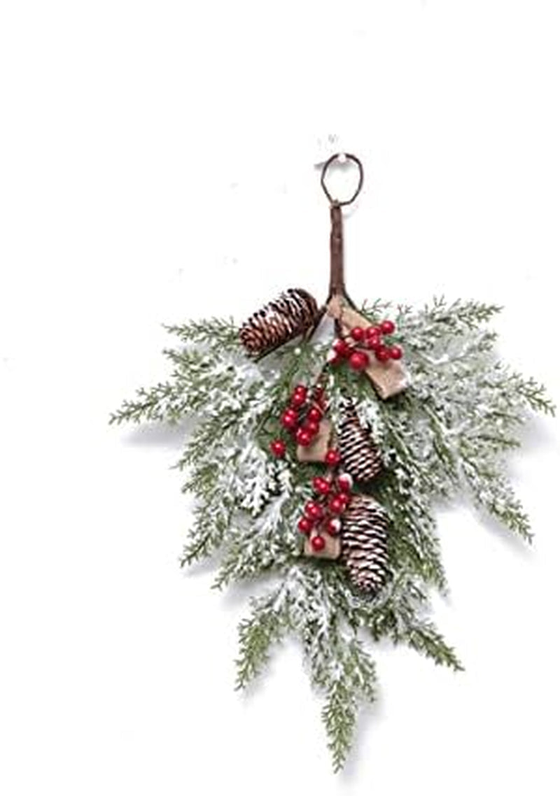 Christmas Swags for Decorating Outdoor,Garland Christmas Swag Ornament Pine Cone Decorative Props Pendant Wall Hanging Simulation Flower for Indoor Outdoor Wall Door Hanging Decor