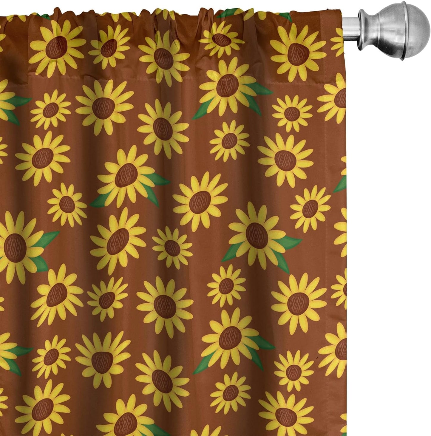 Ambesonne Floral 2 Panel Curtain Set, Colorful Spring Wildflowers Demonstration with Asters Chamomiles and Fern Leaves, Window Treatment Living Room Bedroom Decor, Pair of - 28" X 63", Green Magenta  Ambesonne Green Yellow Pair Of - 28" X 63" 