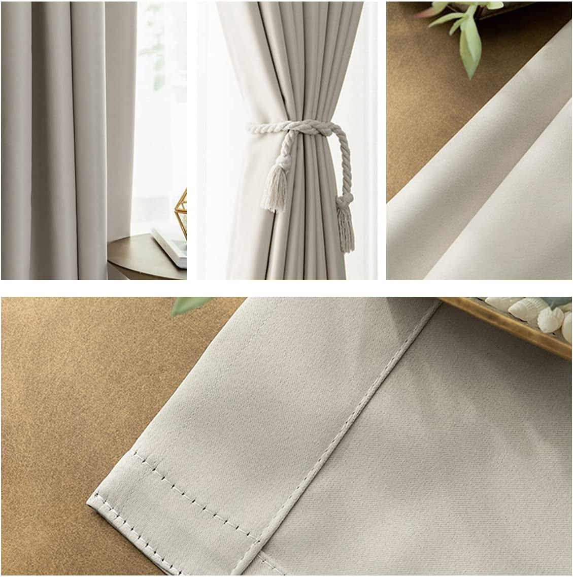 IYUEGO Pinch Pleat Solid Thermal Insulated 95% Blackout Patio Door Curtain Panel Drape for Traverse Rod and Track, Beige 52" W X 84" L (One Panel)  I Love Curtains   