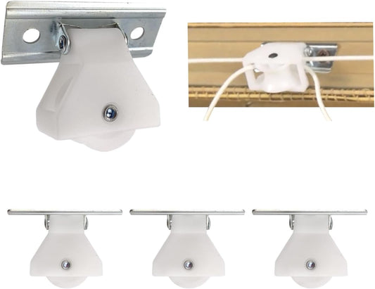 Amazing Drapery Hardware Easy to Install Large Cord Pulleys, Set of 4 - Smooth, Reliable Operation, Prevents Cord Fraying - Ideal for Roman and Pleated Shades - Versatile Use with Multiple Cords