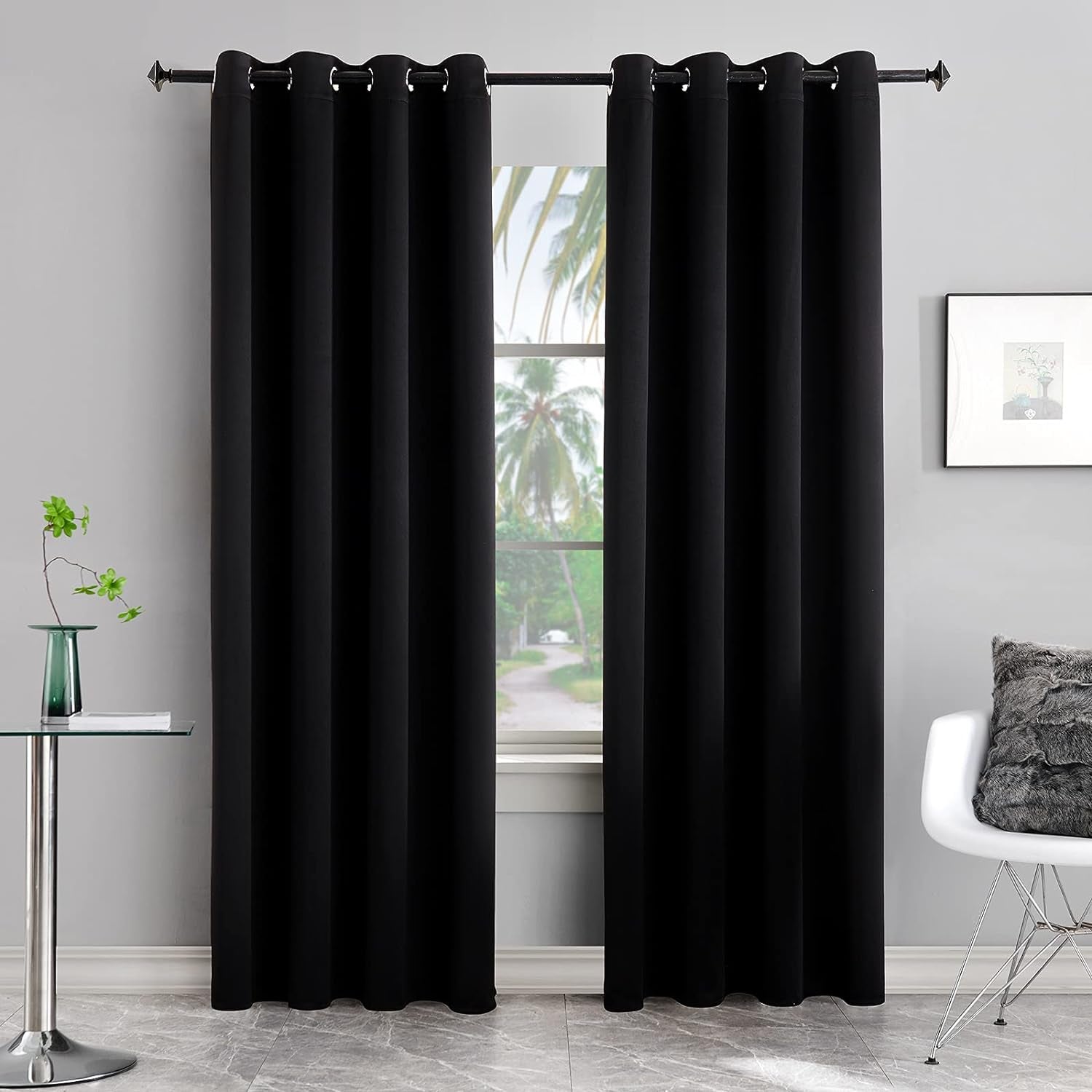 BERSWAY 99% Blackout Curtains & Drapes Panels 84 Inches Darkening Curtains - Thermal Insulated Curtain for Bedroom-Red 84 Inches Long Grommet Window Curtain 2 Panels Set,W 52" X L 84"  BERSWAY Black 52"Wx63"L 