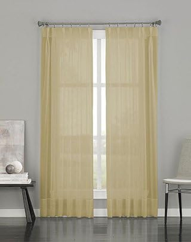 Curtainworks Soho Voile Sheer Pinch Pleat Curtain Panel, 29 by 63", Oyster  CHF Industries Antique 29 In X 108 In 