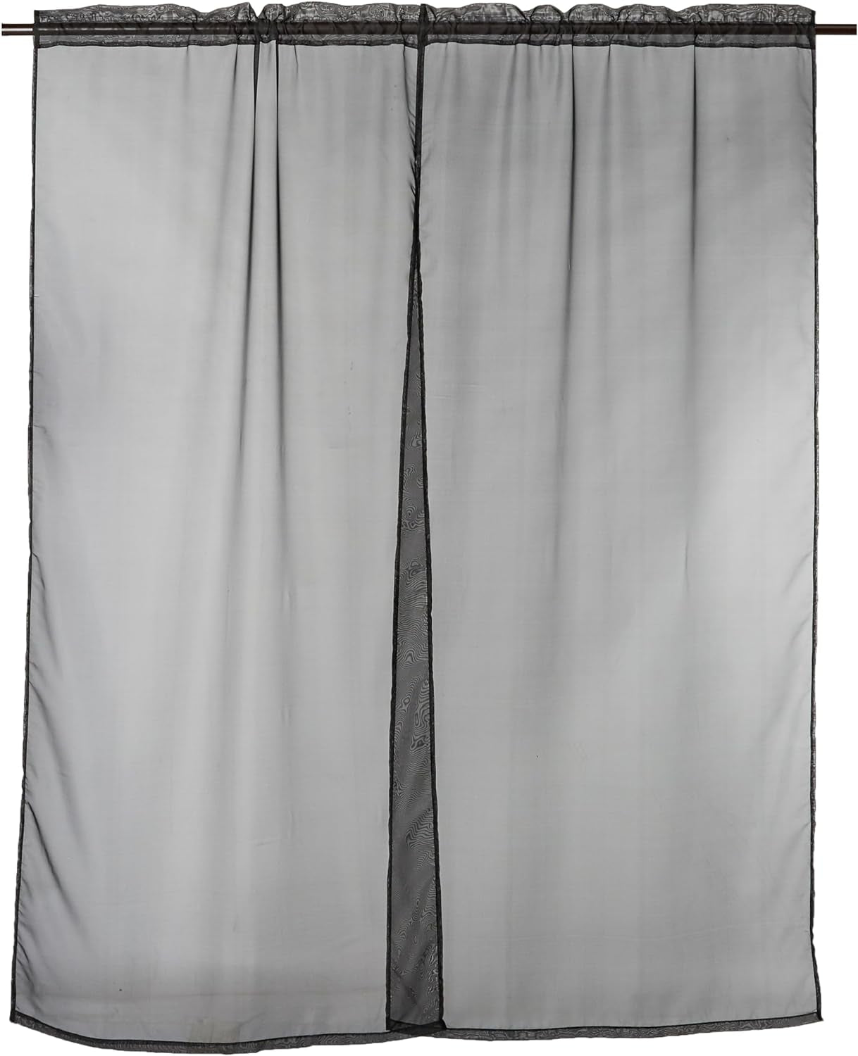 Elegant Comfort 2-Piece Sheer Panel with 2Inch Rod Pocket - Window Curtains 60-Inch Width X 84-Inch Length - Light Blue  Elegant Comfort Black 40" X 84" 