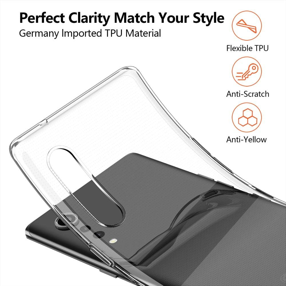 Clear Case for LG Velvet 5G, Slim Thin Flexible TPU Silicone Soft Skin Gel Rubber Anti-Scratch Shockproof Protective Cover for LG Velvet 5G,Clear