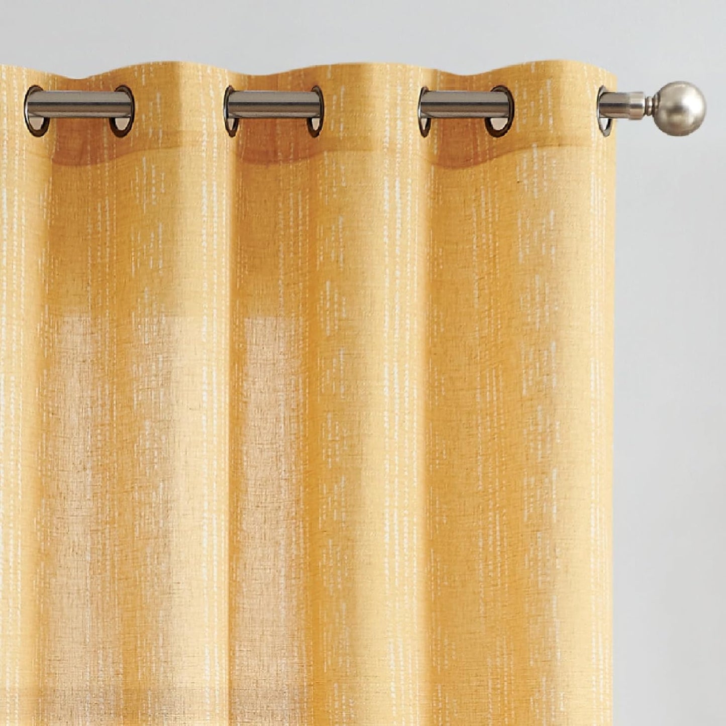 Jinchan Boho Curtains Linen Sliding Patio Door Curtains 84 Inches Long 1 Panel Divider Drapes Extra Wide Black Farmhouse Curtains for Living Room Geometric Striped Light Filtering Grommet Curtains  CKNY HOME FASHION Boho| Mustard Yellow W52 X L63 