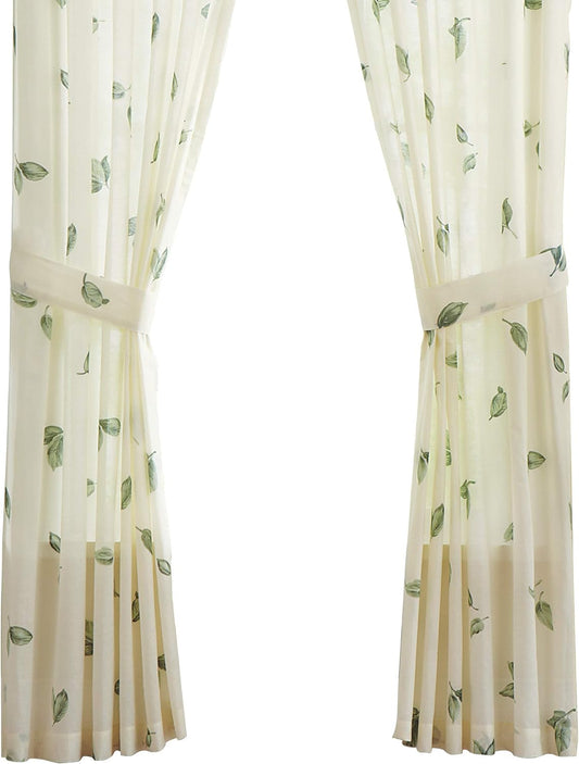 Collections Etc Magnolia Garden Floral Leaf Rod Pocket Window Curtains - Country Cottage Chic Design, Sage, Valance  Collections Etc Green Valance 