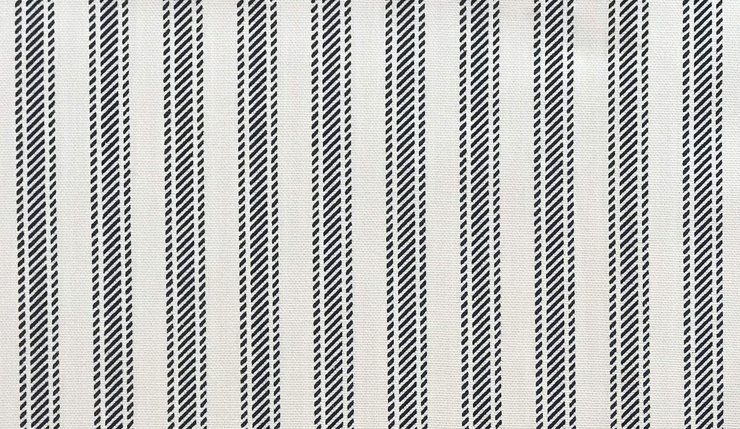 Custom Made Straight Valance in Navy Blue or Black and White Ticking Stripe, 100% Cotton, Fully Lined, Ready to Hang
