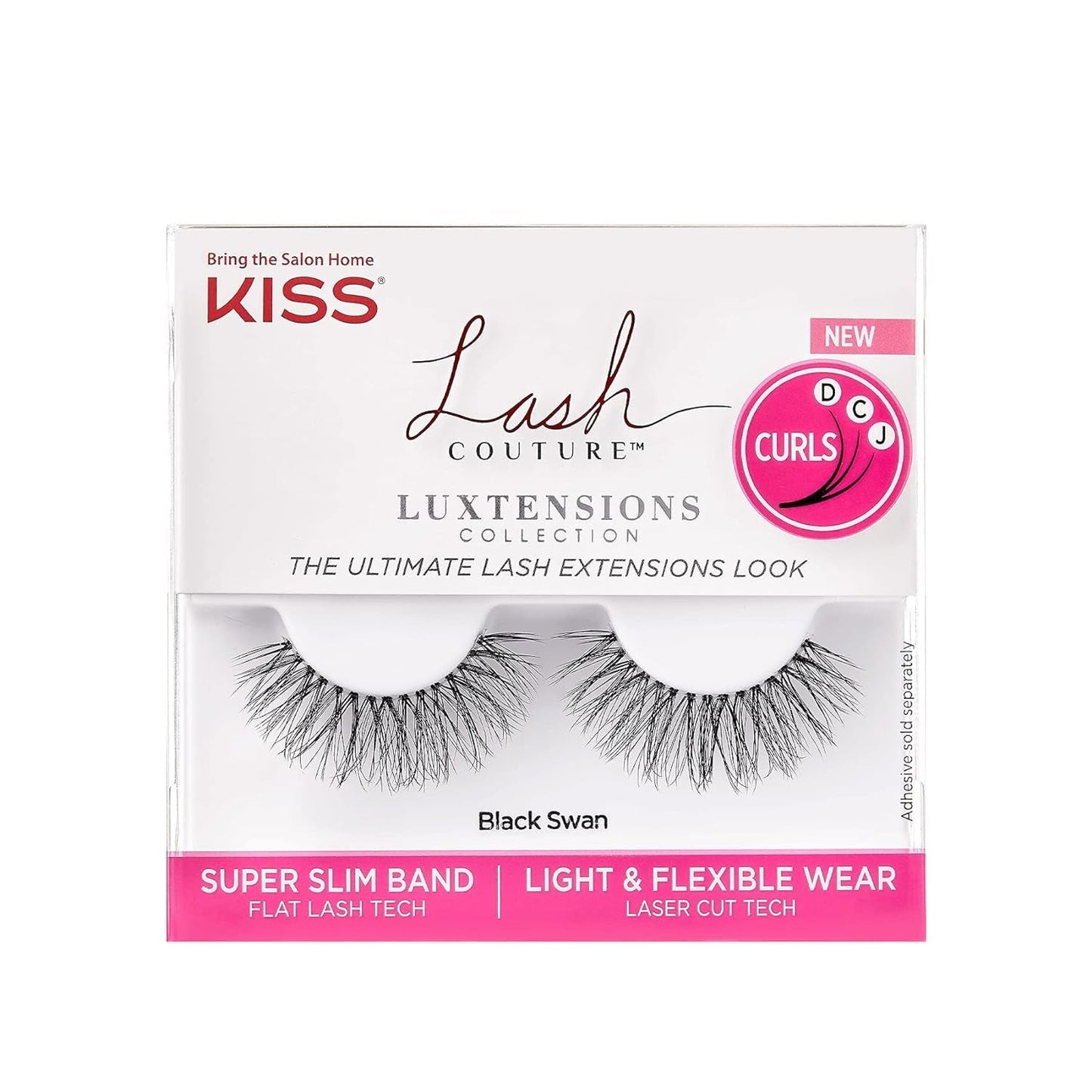 KISS Lash Couture Luxtension, False Eyelashes, Velvet', 12 Mm, Includes 1 Pair of Lashes, Contact Lens Friendly, Easy to Apply, Reusable Strip Lashes