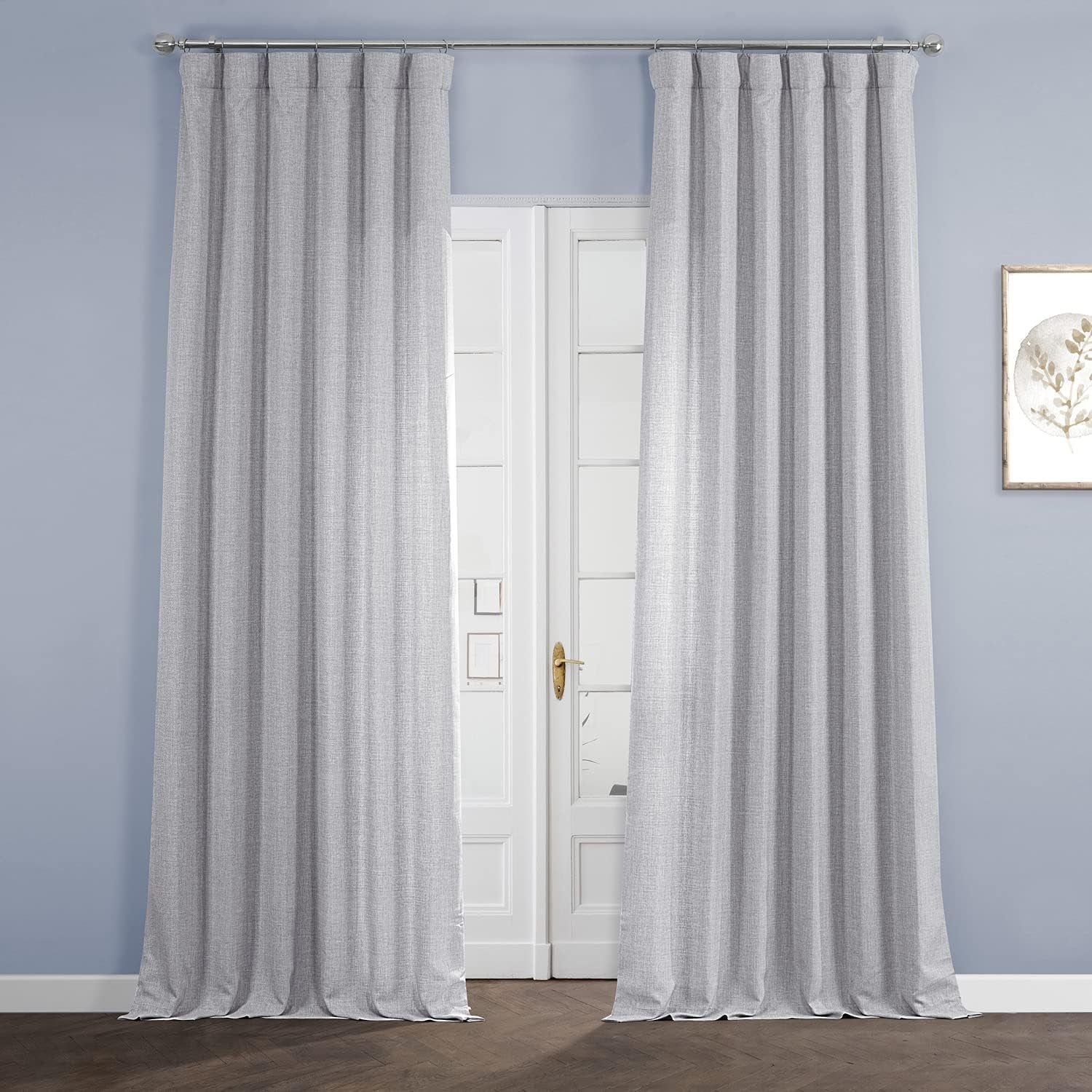 HPD HALF PRICE DRAPES Italian Linen Curtains for Bedroom & Living Room 84 Inches Long Room Darkening Curtains (1 Panel), 50W X 84L, Magnolia off White  Exclusive Fabrics & Furnishings Portrait Grey 50W X 84L 