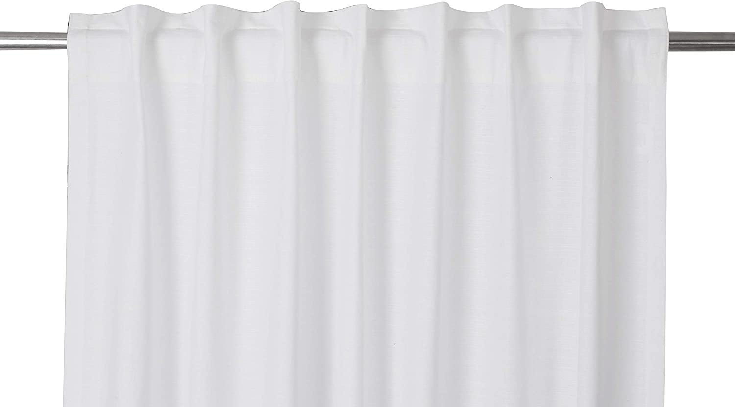 White Cotton Curtains 96 Inches Long for Living Room - Textured Semi Sheer Light Filtering Window Curtain for Boho Décor - Farmhouse Linen Back Tab Drapes for Bedroom Kitchen - 50X96 Inch, 2 Panels  The Beer Valley White 50X72 