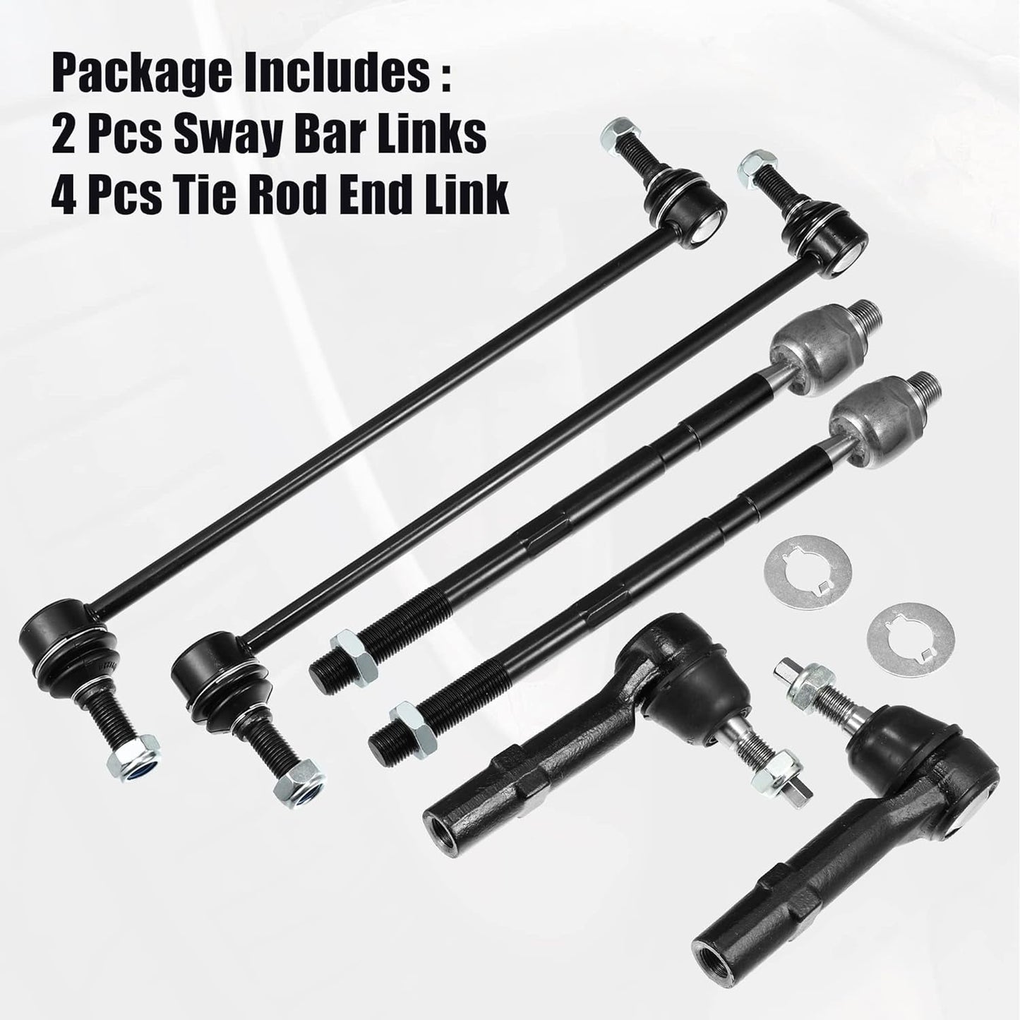 ACROPIX Front Left Right Sway Bar Links Outer Inner Tie Rod End Link Kit Fit for Chevrolet Traverse - Pack of 6 Black