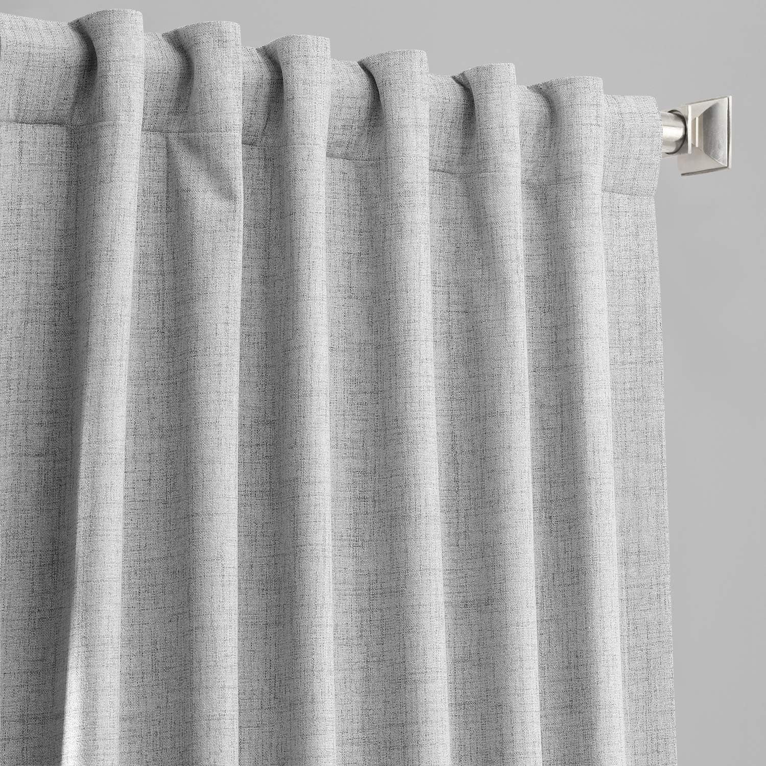 HPD Half Price Drapes Vintage Blackout Curtains for Bedroom - 96 Inches Long Thermal Cross Linen Weave Full Light Blocking 1 Panel Blackout Curtain, (50W X 96L), Millennial Grey  Exclusive Fabrics & Furnishings   