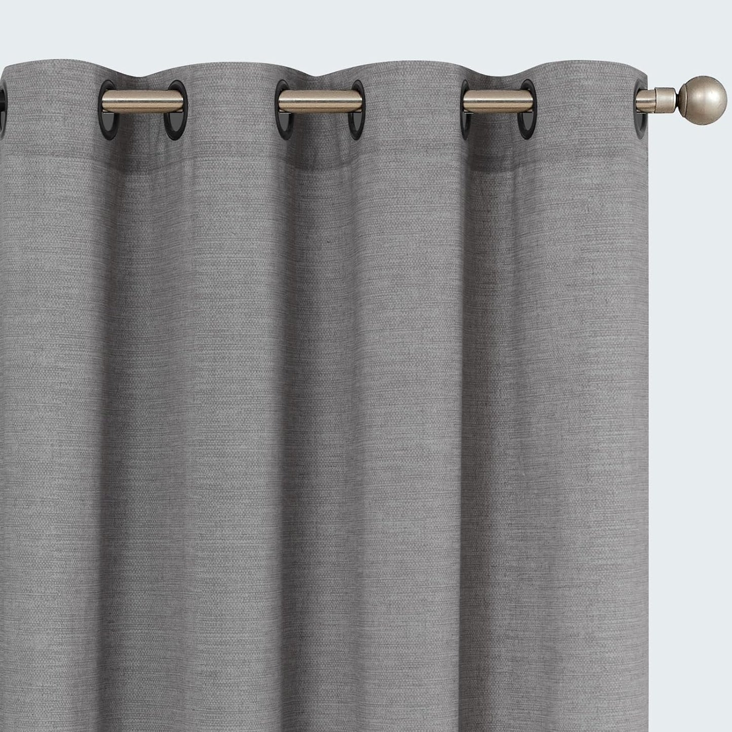 Jinchan Linen Beige Curtain 100 Inch Extra Wide for Patio Sliding Glass Door Room Divider Farmhouse Grommet Top Light Filtering Window Drape for Bedroom 100X84 Crude 1 Panel  CKNY HOME FASHION Heathered Charcoal Gray W38 X L84 
