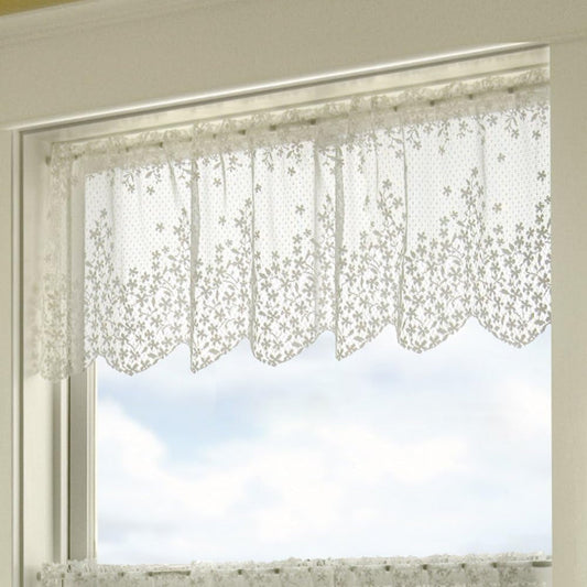 Heritage Lace Blossom 42-Inch Wide by 15-Inch Drop Valance, White