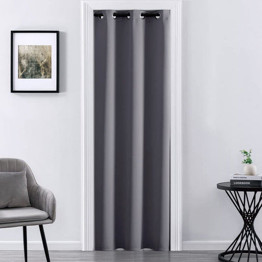 XTMYI Thermal Insulated Curtains for Winter,Heavy Thick Insulation Door Blinds Curtain for Doorway,34X80 in Long,Dark Grey  XTMYI Grey 34X80 
