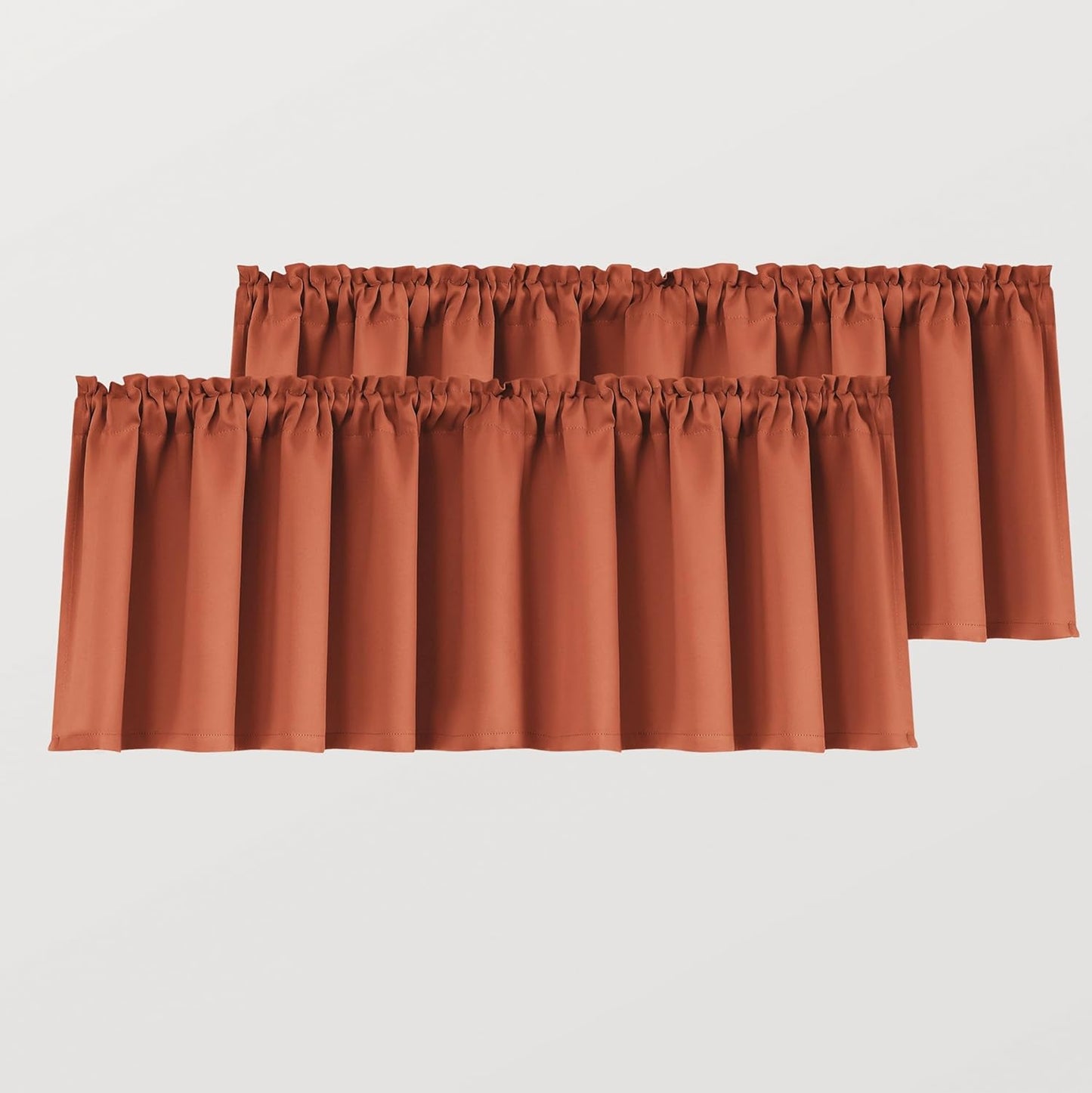 Mrs.Naturall Beige Valance Curtains for Windows 36X16 Inch Length  MRS.NATURALL TEXTILE Dark Orange 36X16 