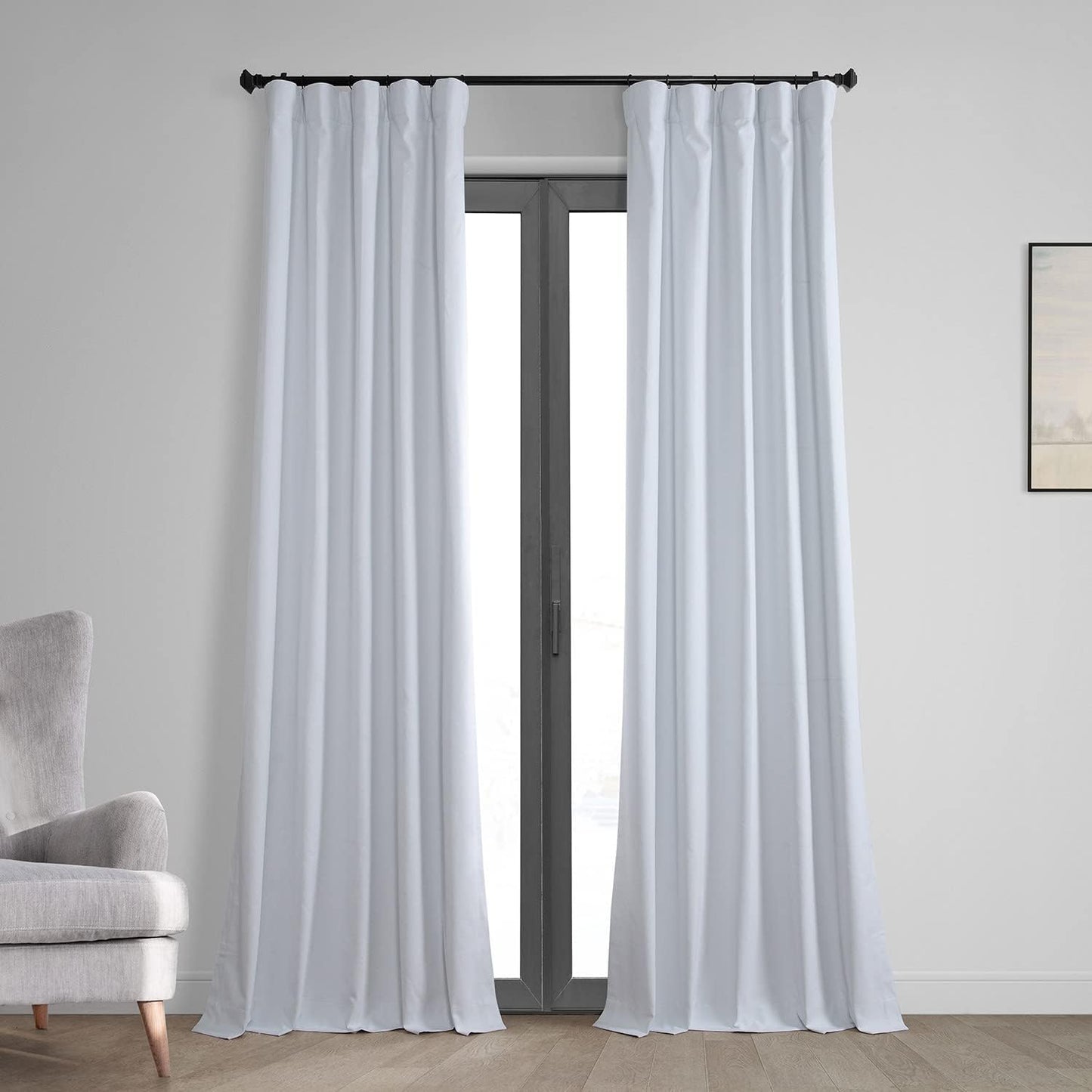 HPD Half Price Drapes Vintage Blackout Curtains for Bedroom - 96 Inches Long Thermal Cross Linen Weave Full Light Blocking 1 Panel Blackout Curtain, (50W X 96L), Millennial Grey  Exclusive Fabrics & Furnishings White 50W X 108L 