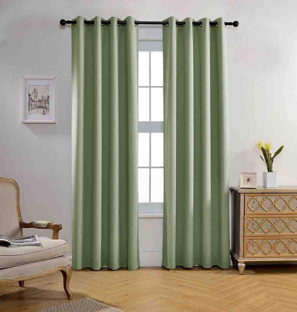 MIUCO Blackout Curtains Room Darkening Curtains Textured Grommet Curtains for Window Treatment 2 Panels 52X63 Inch Long Teal  MIUCO Sage 52X84 Inch 