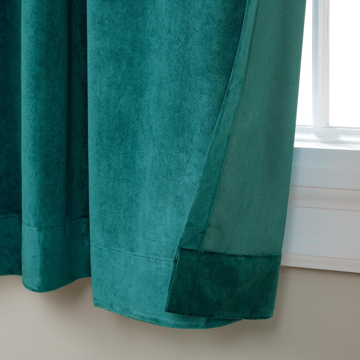 Exclusive Home Velvet Heavyweight Pinch Pleat Curtain Panel Pair, 108" Length, Teal  Exclusive Home Curtains   