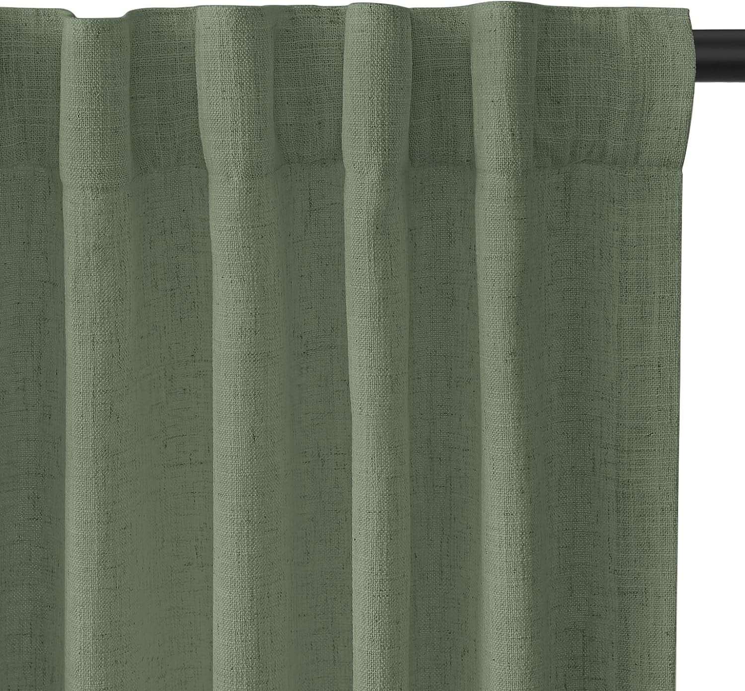 INOVADAY Beige White Linen Curtains 96 Inches Long for Living Room Bedroom, Back Tab Sheer Privacy Curtains 96 Inch Length 2 Panels, Light Filtering Farmhouse Curtains & Drapes Cream Colored, W50Xl96  INOVADAY 09 Sagegreen 50"W X96"L 