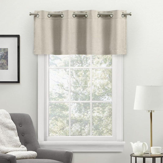 Exclusive Home Loha Light Filtering Grommet Straight Valance, 54"X18", Natural