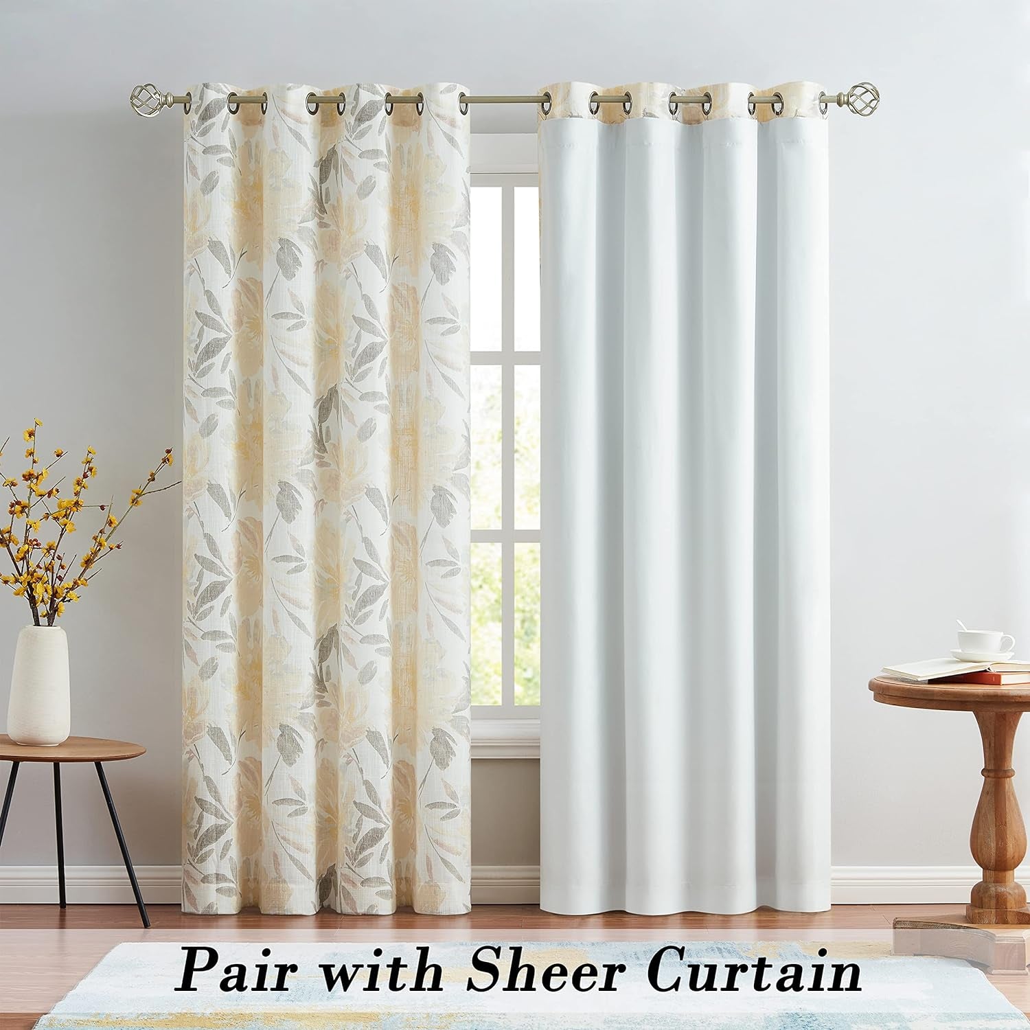 WEST LAKE Solid White Blackout Curtain Liner 100 Light Blocking Panels Thermal Insulated Rod Pocket Window Drapes for Living Room Bedroom Winter Curtain Liner for Grommet Top Panels,48" Wx92 Lx2  WEST LAKE   