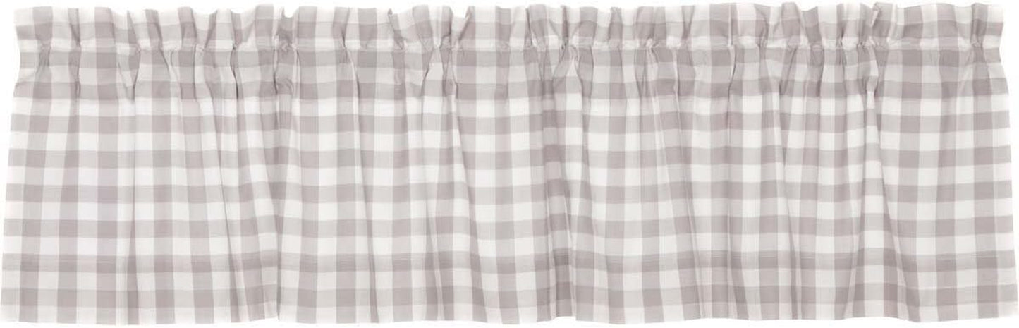 VHC Brands Farmhouse Grey Ash Buffalo Check Cotton Annie Curtains Rod Pocket Tie Back(S) Door Panel  VHC Brands Tan Valance 16X72 