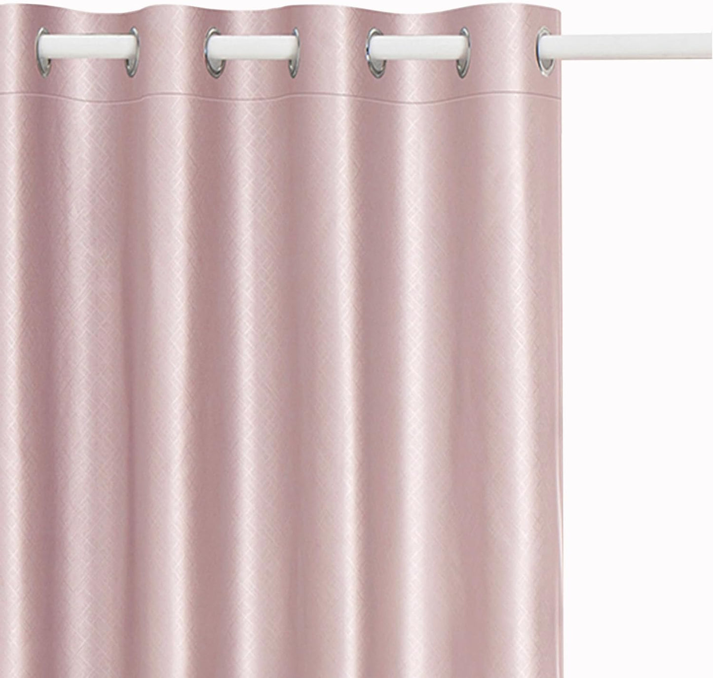 Silver 100% Blackout Curtains for Bedroom, 3 Thick Layers Thermal Insulated Black Out Window Curtains, Full Room Darkening Noise Reducing Grommet Curtains with Black Liner (52 X 84 Inch, 2 Panels)  CZL Pink 52"W X 63"H 