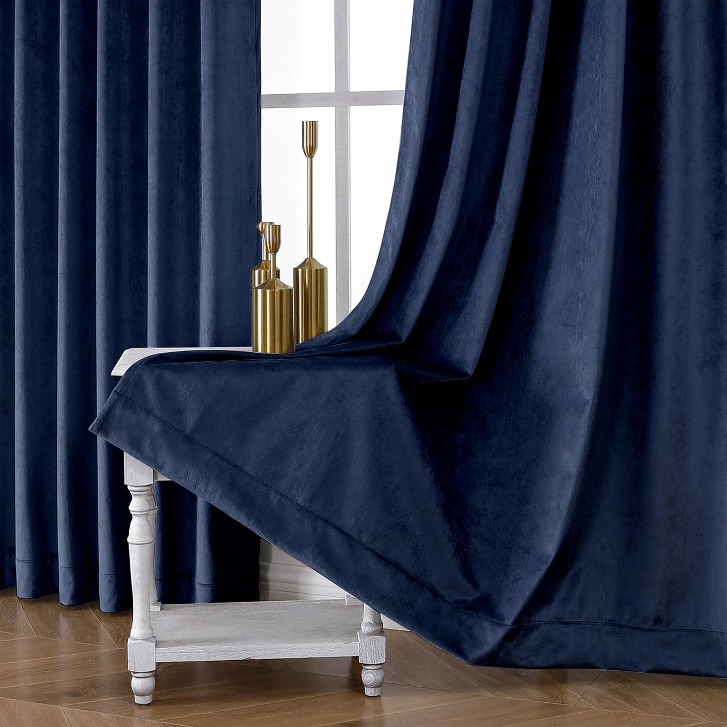 OWENIE Odette Velvet Curtains 63 Inches Long 2 Panels Set, Total Blackout Curtains Velvet for Bedroom, Elegant Back Tab Warm Drapes for Classical Living Room Bedroom 42" W X 63" L  OWENIE   