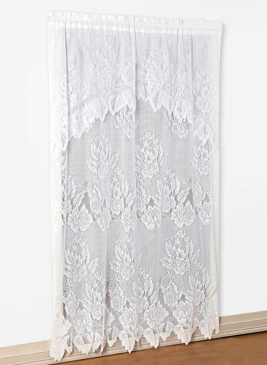 Carol Wright Gifts Luxurious Look of Handmade Lace with Valance White 60" W X 63" L