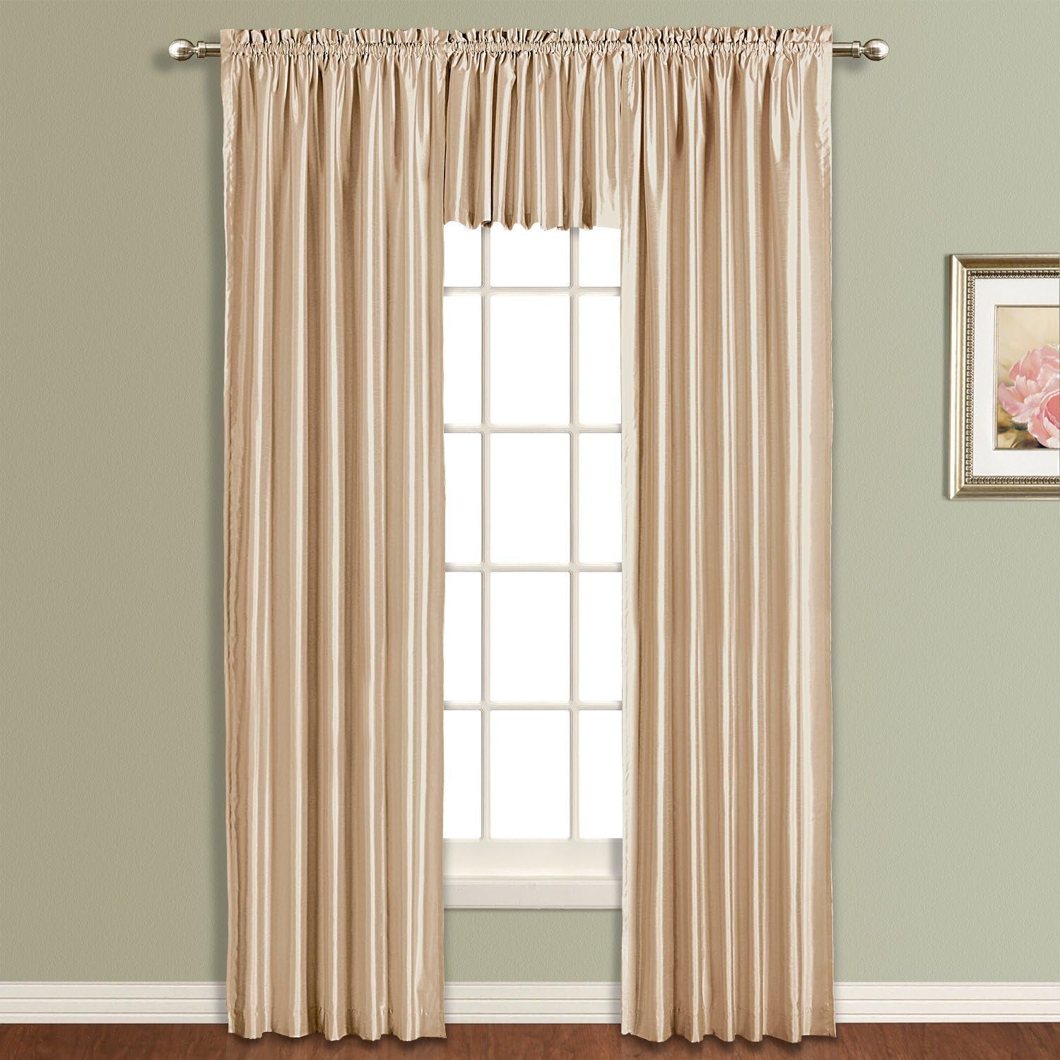 Kathryn Straight Window Treatment Valance, 54-Inch by 16-Inch, Taupe
