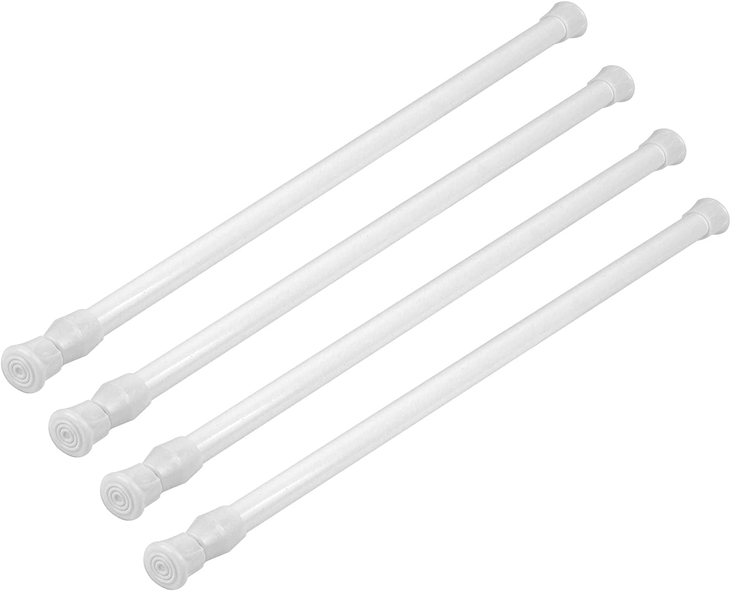 4 Pack Spring Tension Rods Curtain Rod Adjustable Cupboard Bars Extendable Width 15.7 to 28 Inches