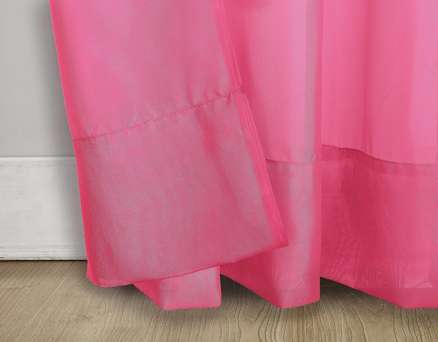 No. 918 Calypso Sheer Voile Rod Pocket Curtain Panel, 59" X 84", Pink  No. 918   