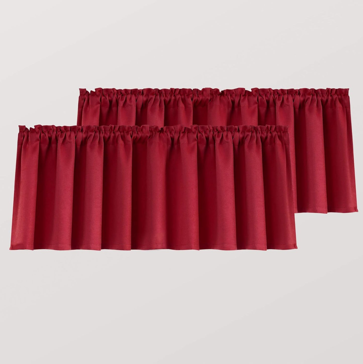Mrs.Naturall Beige Valance Curtains for Windows 36X16 Inch Length  MRS.NATURALL TEXTILE Red 52X18 