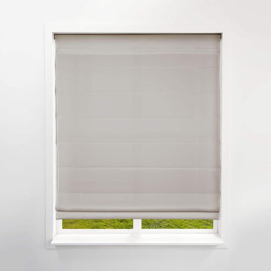 Arlo Blinds Light Filtering Fabric Roman Shades, Color: Pebble Beach, Size: 24" W X 60" H, Cordless Lift Window Blinds