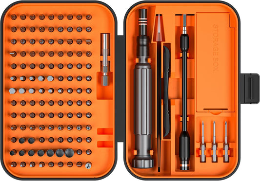 LIFEGOO Precision Screwdriver Set, 150 in 1 with 120 Bits Screwdriver Set, Magnetic Driver Kit with Flexible Shaft, Extension Rod Magnetic Mini Screwdrivers Kit for Mobile Phone, Game Console, PC
