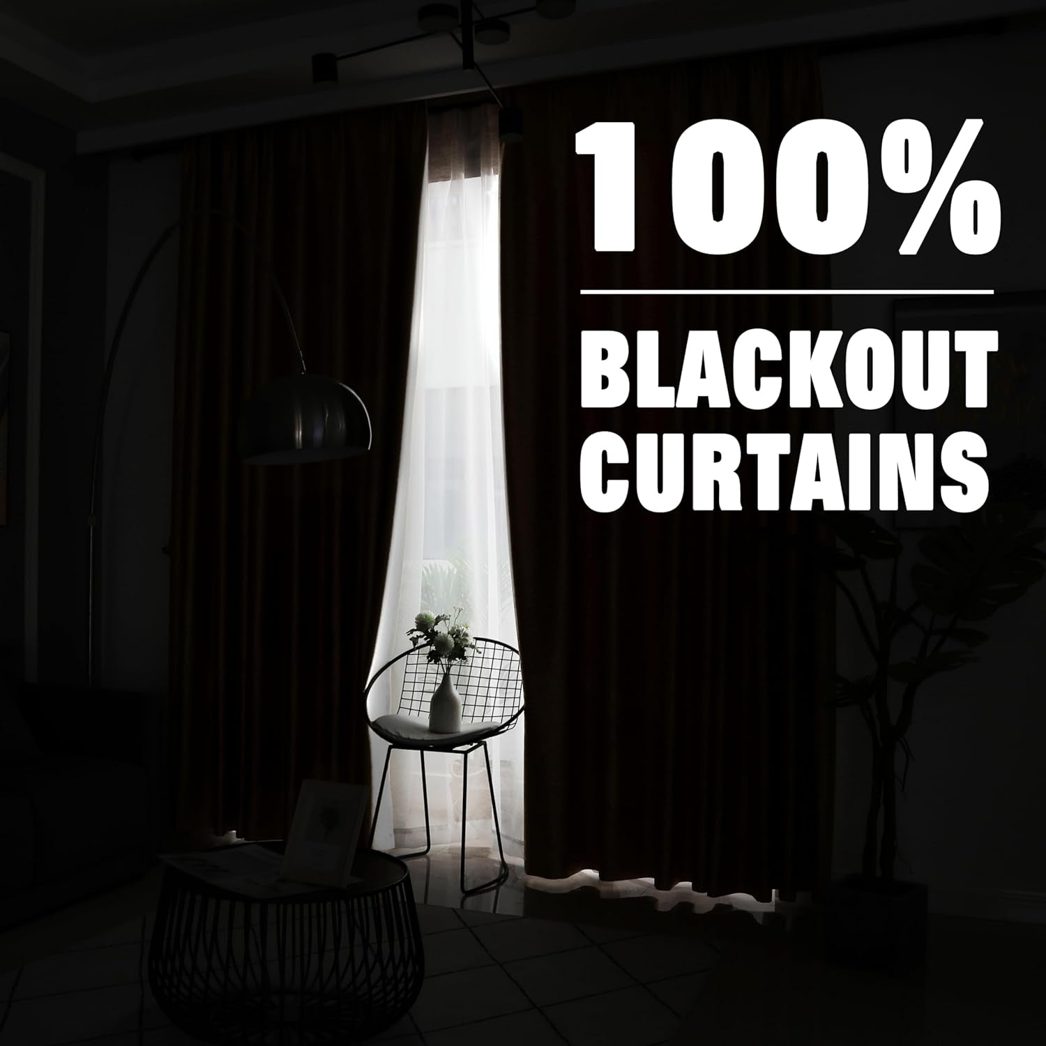 OWENIE Luke Black Out Curtains 63 Inch Long 2 Panels for Bedroom, Geometric Printed Completely Blackout Room Darkening Curtains, Grommet Thermal Insulated Living Room Curtain, 2 PCS, Each 42Wx63L Inch  OWENIE   