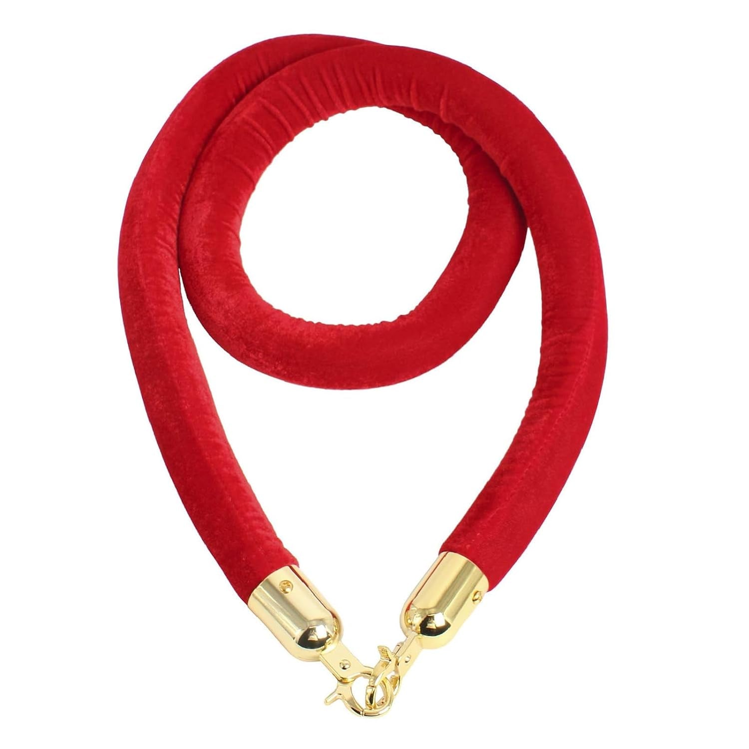 Novelbee 2Pcs Velvet Stanchion Ropes with Gold Hooks,10 Feet Stanchion Queue Barrier Ropes,Crowd Control Velvet Rope Safety Barriers for Party Decorations(Red)