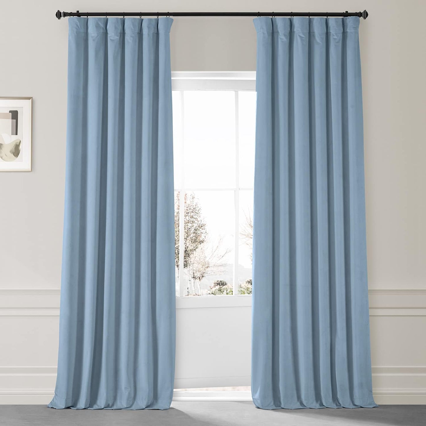 HPD HALF PRICE DRAPES Blackout Solid Thermal Insulated Window Curtain 50 X 96 Signature Plush Velvet Curtains for Bedroom & Living Room (1 Panel), VPYC-SBO198593-96, Diva Cream  Exclusive Fabrics & Furnishings Starry Blue 50 X 108 