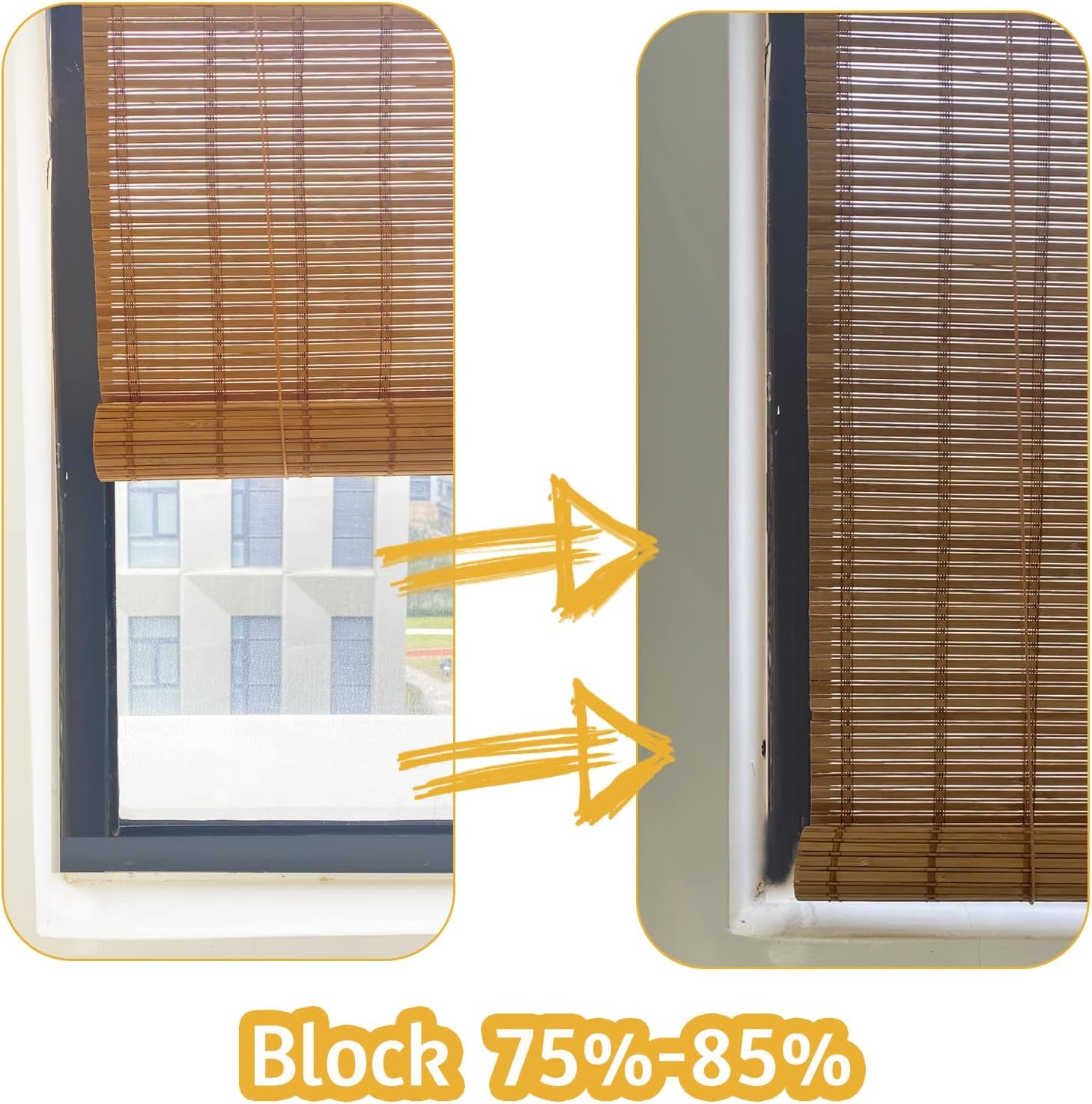 Bamboo Blinds, 30" W X 72" H Roman Window Shades for Home Office Hotel, Roll up Light Filtering Shades, Roller Sun Shades