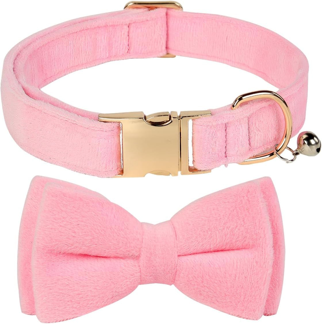 Dog Bowtie Collars, Cute Soft Velvet Dog Collar with Bow Tie, Safety Metal Buckle, Adjustable Collars for Boy and Girl Dogs Pets.