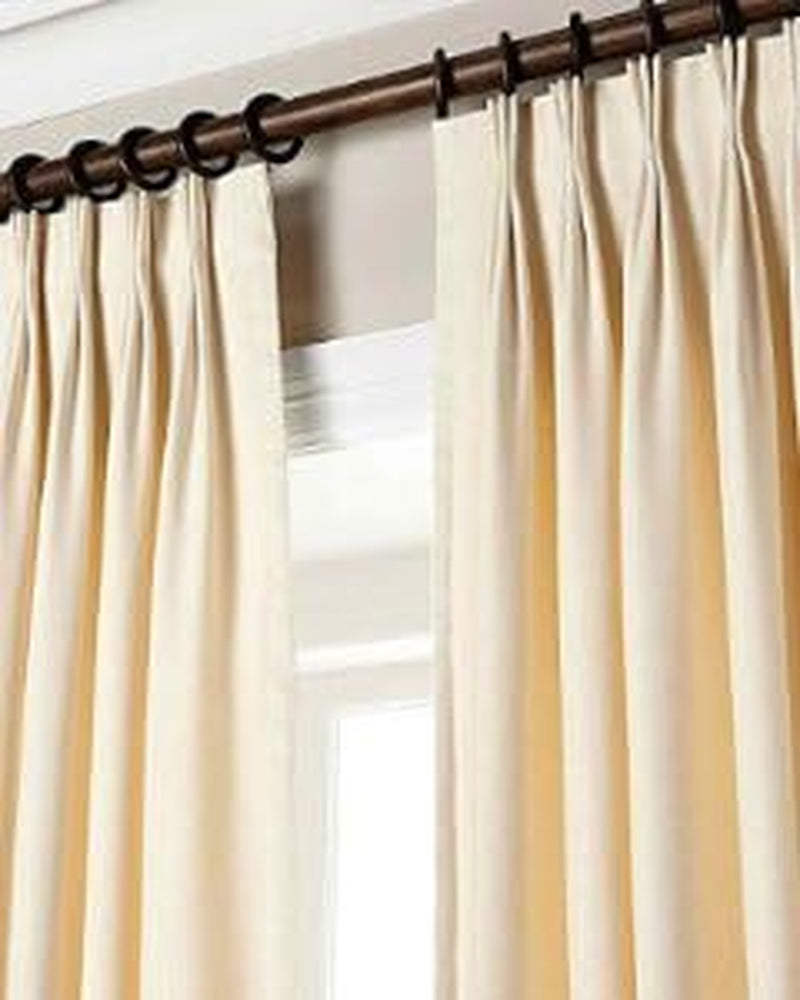 Silk N Drapes and More 100% Linen Pinch Pleated Lined Window Curtain Panel Drape (White, 27" W X 96" L)  imported Ivory 27 In X 108 In (W X L) 